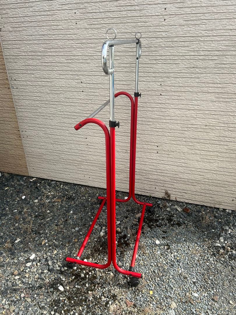 昭和レトロ　コートハンガー 伸縮性 赤 インテリア 当時物 レトロポップ