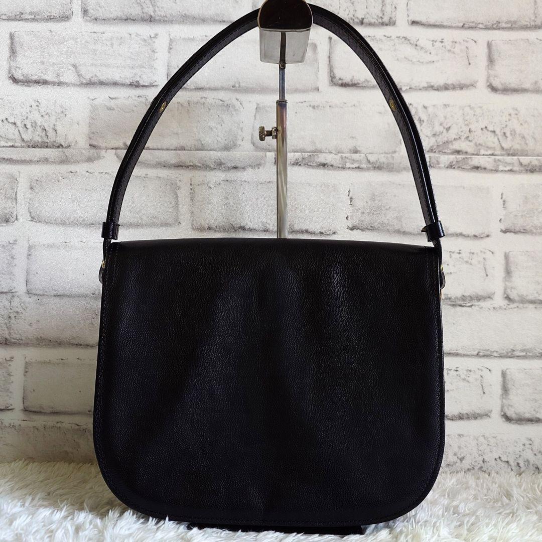 イヴサンローラン カサンドラ ショルダーバッグ ブラック レザー ビンテージ