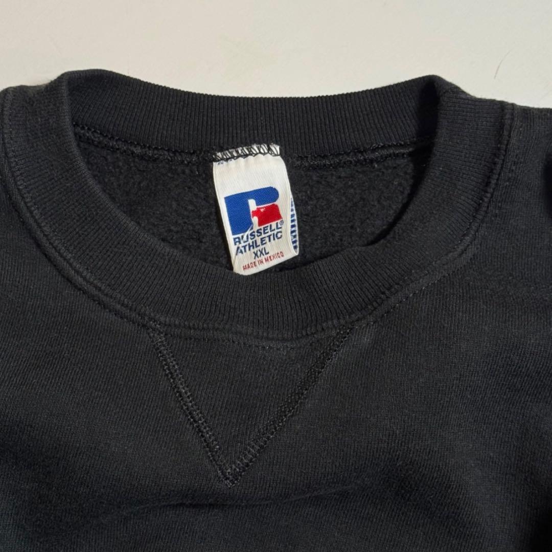 90s Russell ラッセルアスレチック スウェット 無地 前V ブラック