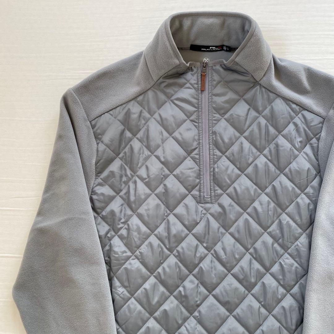 RLX フリース プルオーバー ハーフジップ ナイロン切り返し キルティング