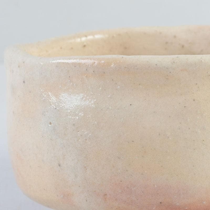 茶道具　大樋焼　九代　大樋長左衛門作　八橋之絵　志野茶碗　共箱　V　9903