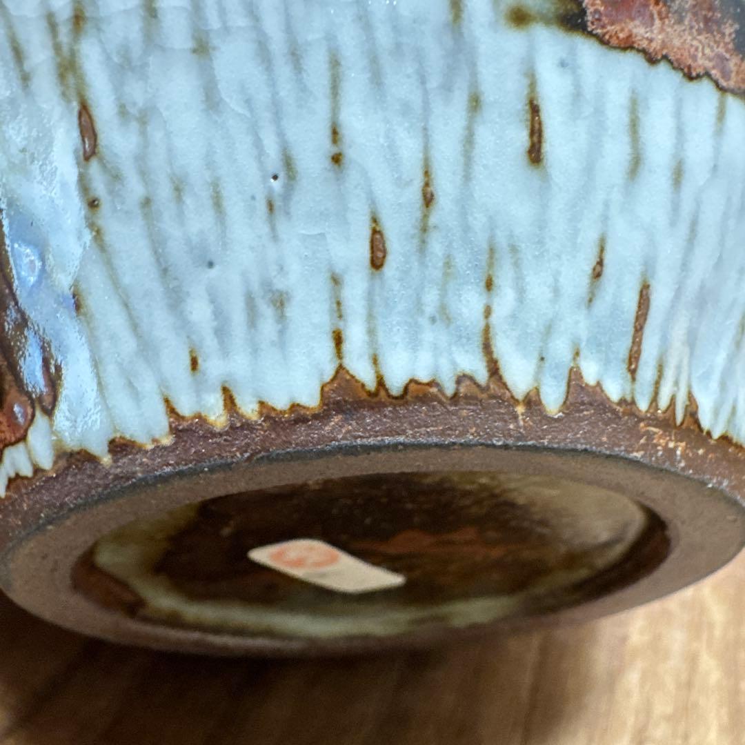 希少　板井玲子 点々紋花器 受賞作家 陶芸 花入 木箱入り