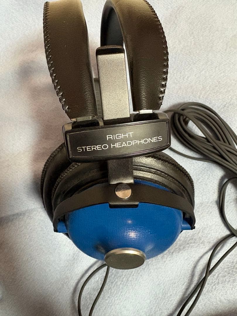 希少　 70年代？ 標準プラグ 高級レトロヘッドホン 青ハウジング