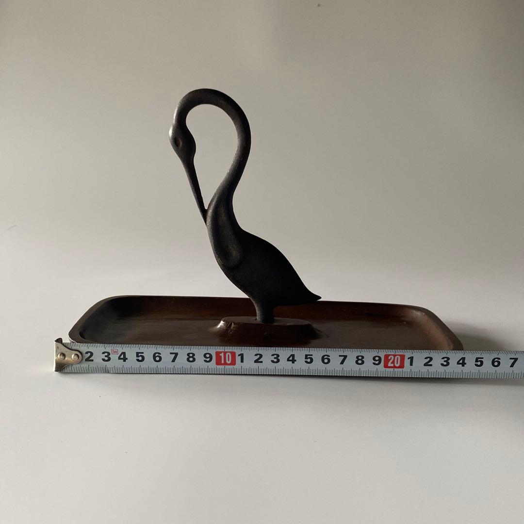 希少 馬場忠寛 鶴 トレイ オブジェ 南部鉄器 ミッドセンチュヴィンテージ