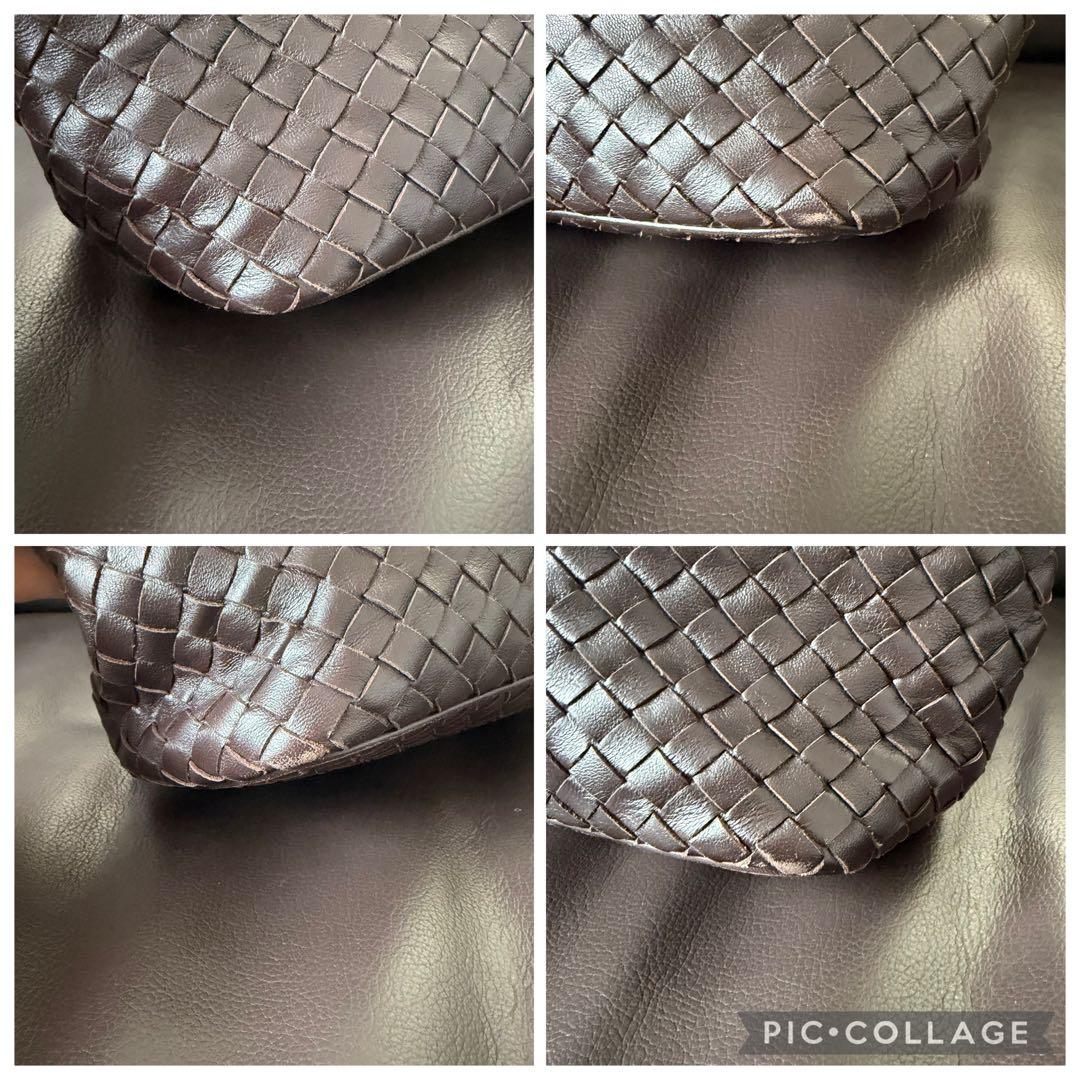 ✨美品✨ボッテガヴェネタ アクセサリーポーチ イントレチャート ブラウン レザー