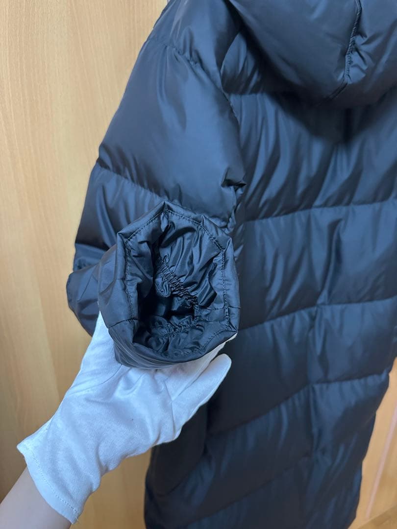 美品 ロング ダウン 黒 ブラック ベンチコート フェザーダウン Mサイズ