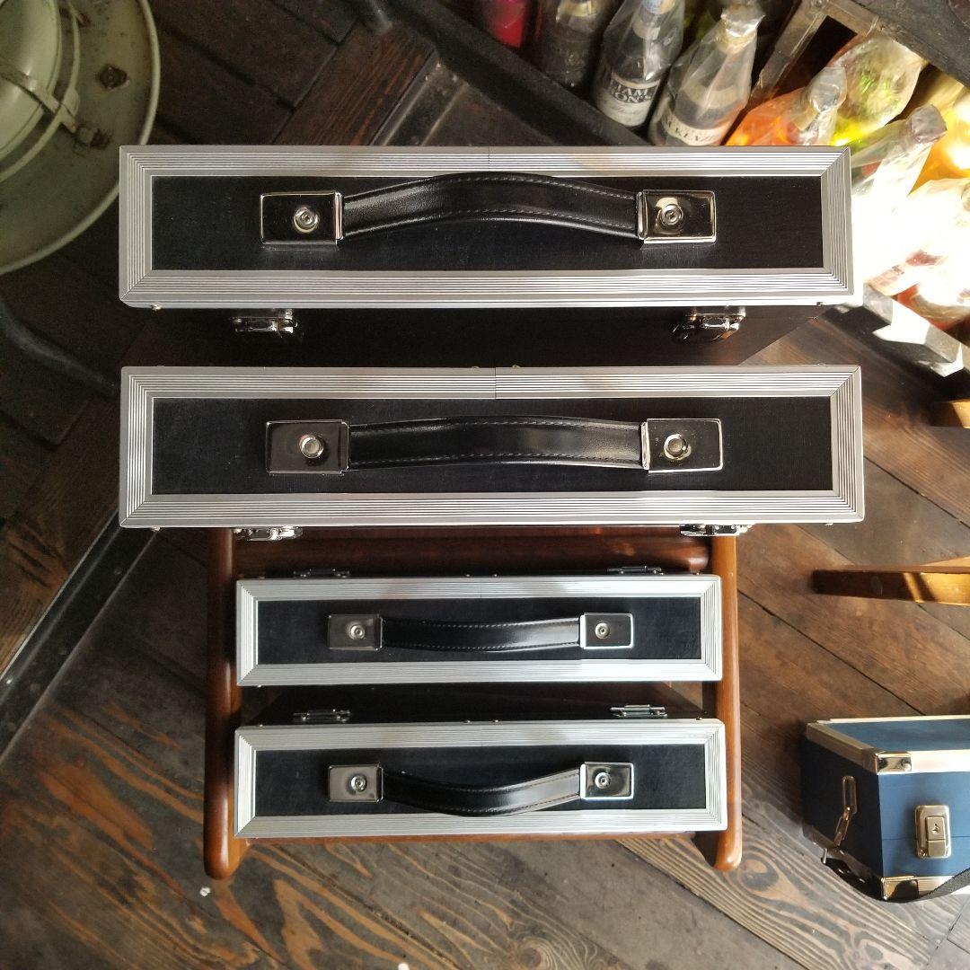 業務用　レコード　サイズ　アルミ製　ブラック　カラー　キャリー　ケース　４個