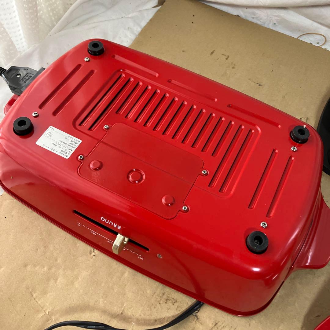 ブルーノ　グランデ　赤 ホットプレート プレート付き　BOE026