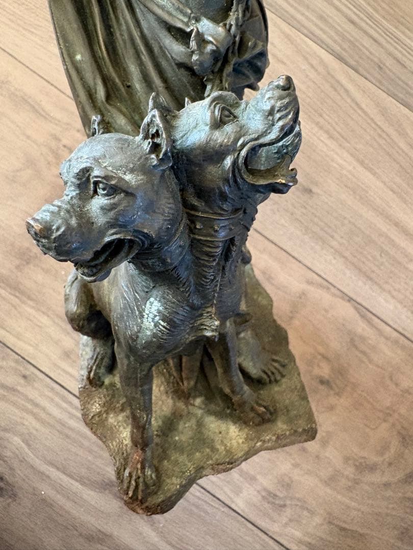 古代神話3つの地獄の犬彫像冥王ハーデスモデルキャラクター彫刻戦士騎士 古銅製