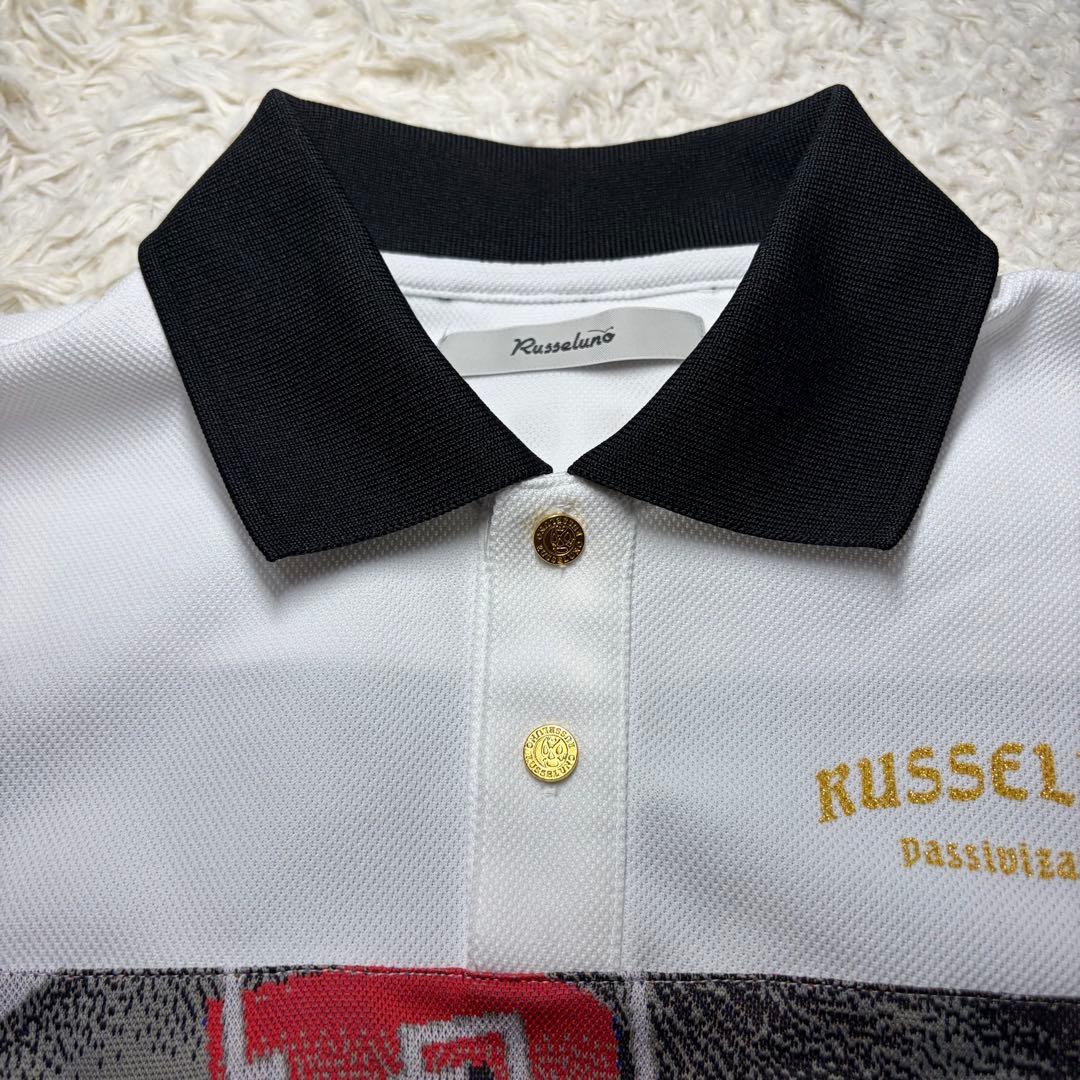 RUSSELUNO ポロシャツ サイズ5 グラフィックプリント 美品【1164】