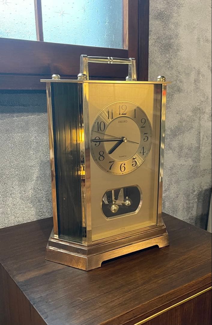 SEIKO 振り子付き置時計 ゴールド ブラック