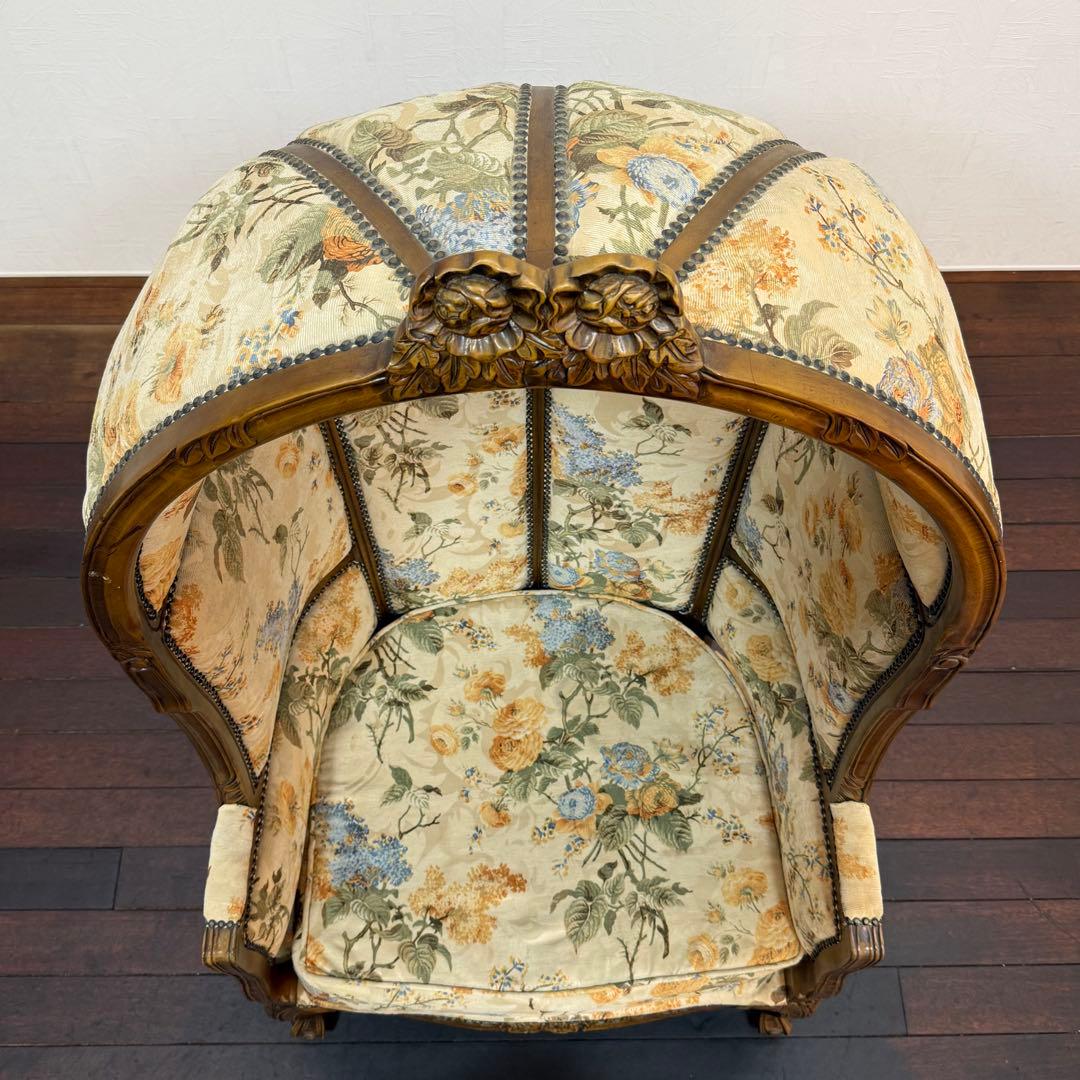 H21K8 ロココ調 猫脚 バルーンチェア ポーターズチェア