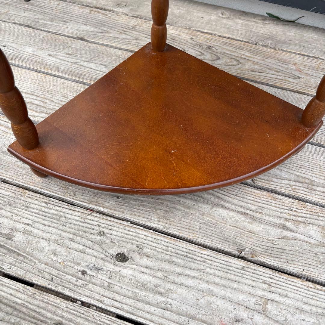 希少 ナジコ 木製コーナーラック 飾り棚 3段 昭和レトロ ミッドセンチュリー