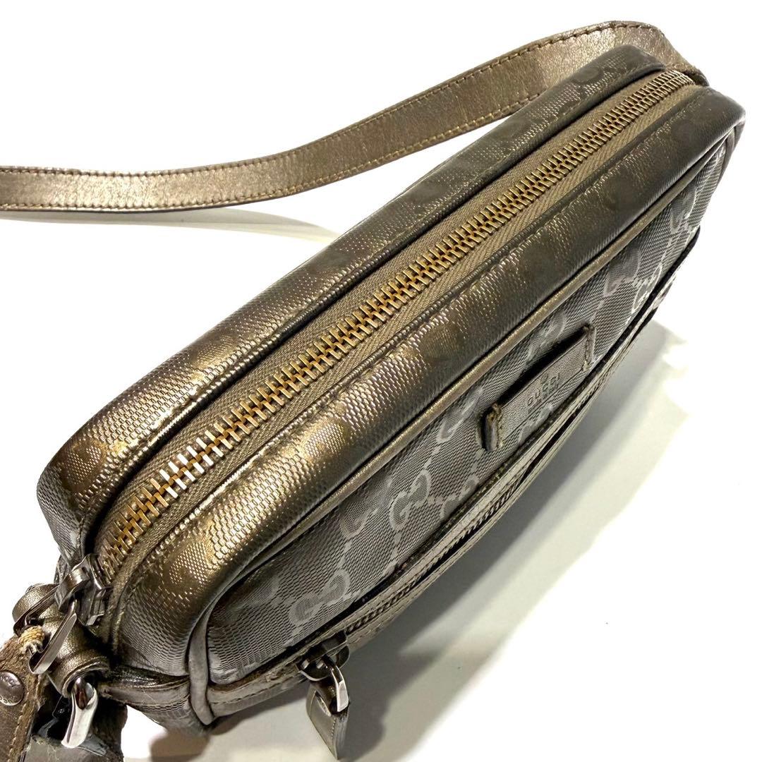 GUCCI グッチ ショルダーバッグ GGインプリメ PVC レザー ブラウン