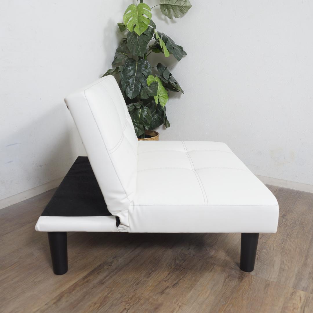 uuu【新品】レザー張り リクライニングソファ　アウトレット