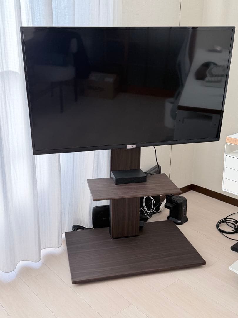 キャスター付きテレビ台 ブラウン