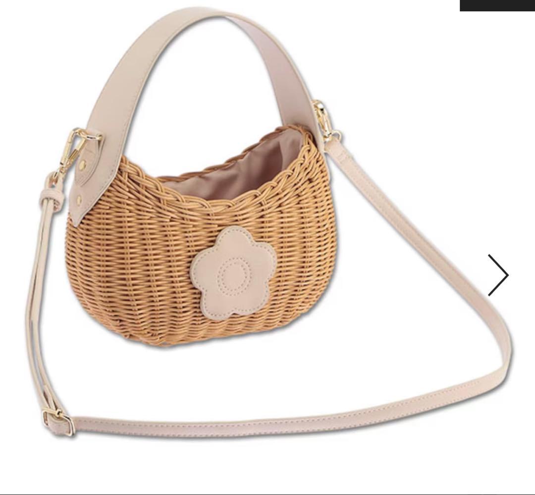 新品MARYQUANTラタンデイジーパッチ 2WAYショルダーベージュNew