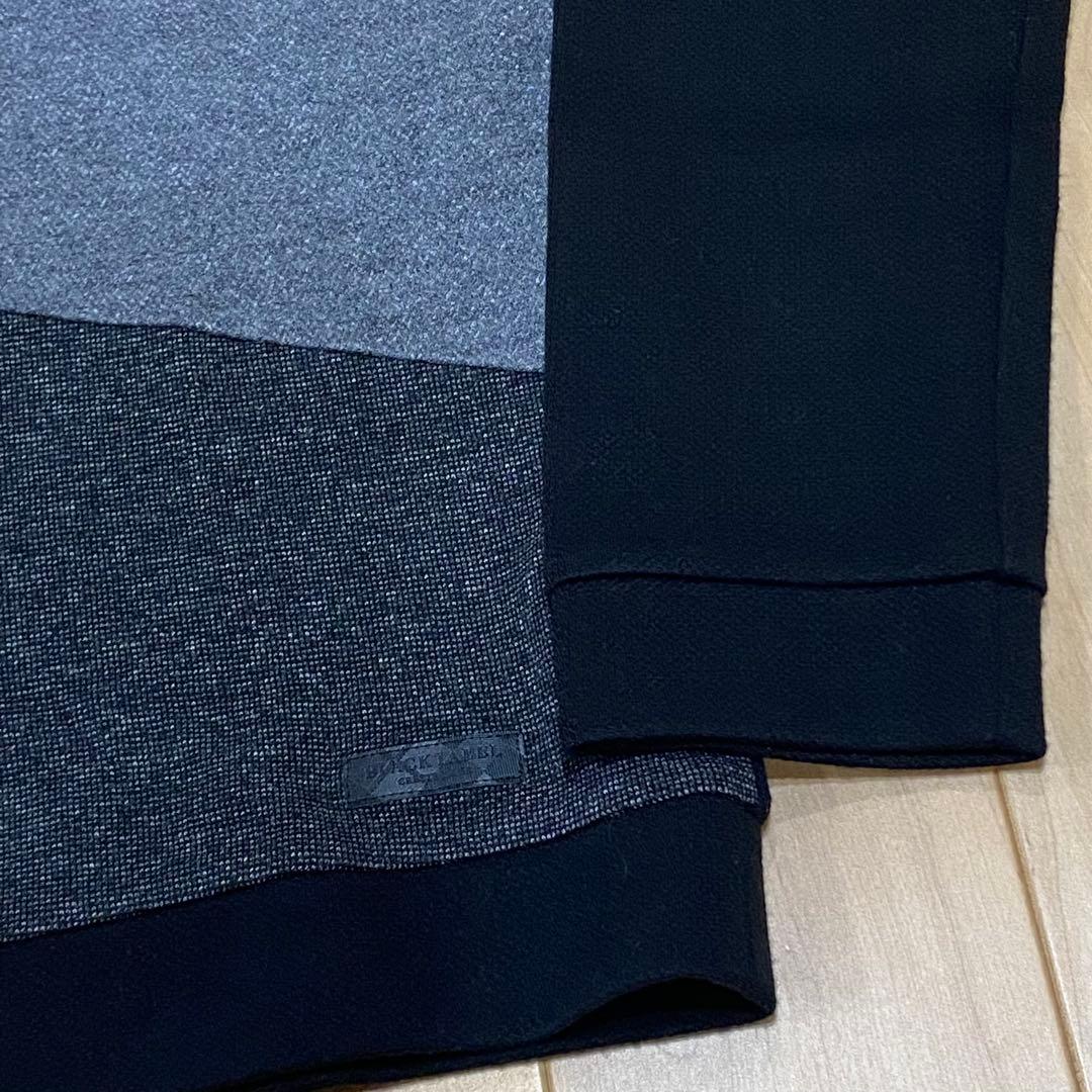 【美品】ブラックレーベルクレストブリッジ ニットソー　黒xグレー　M