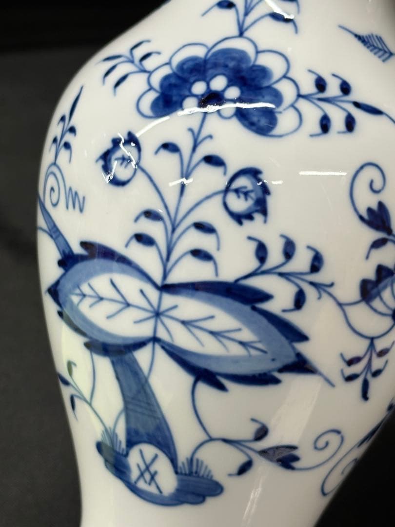 【USED美品】meissen マイセン　ブルーオニオン　花瓶　ベース