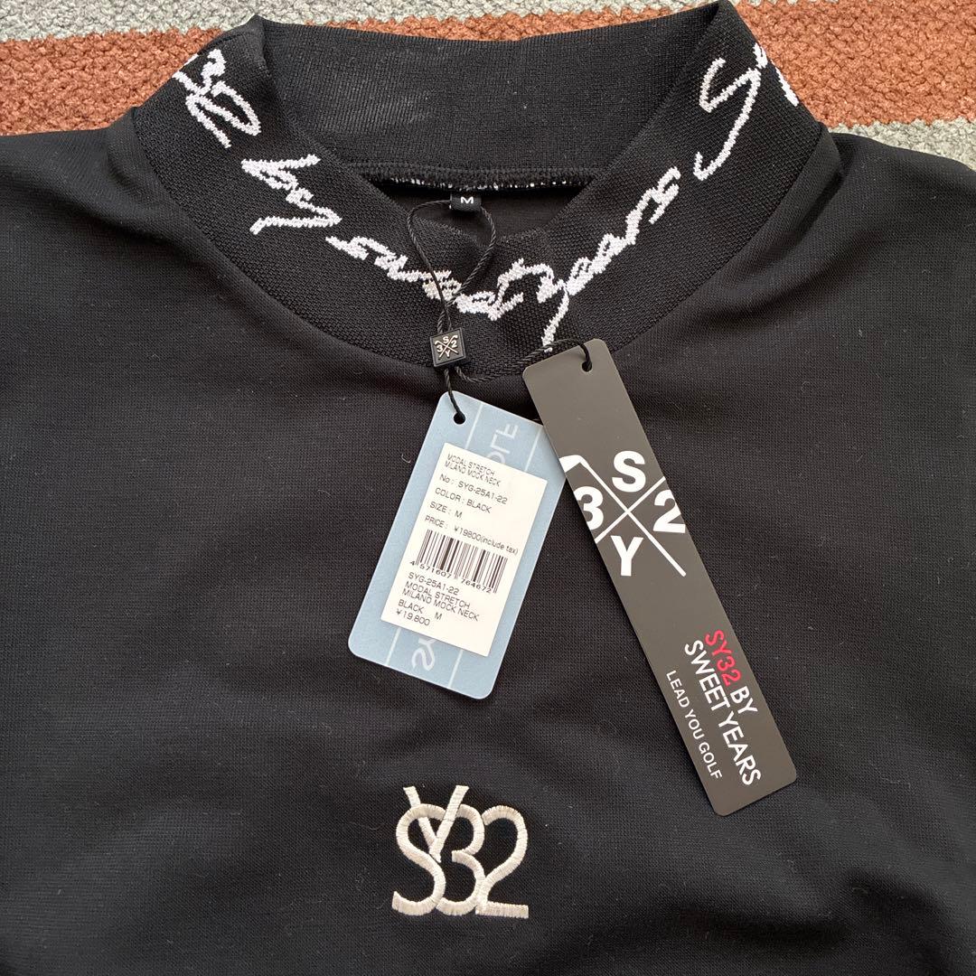 新品　sy32 ゴルフ ミラノモックネック長袖シャツ　Mサイズ