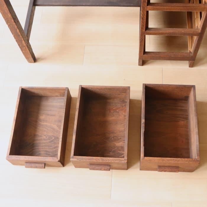 アンティーク ナラ材 片袖机 レトロ 無垢材 デスク 古家具