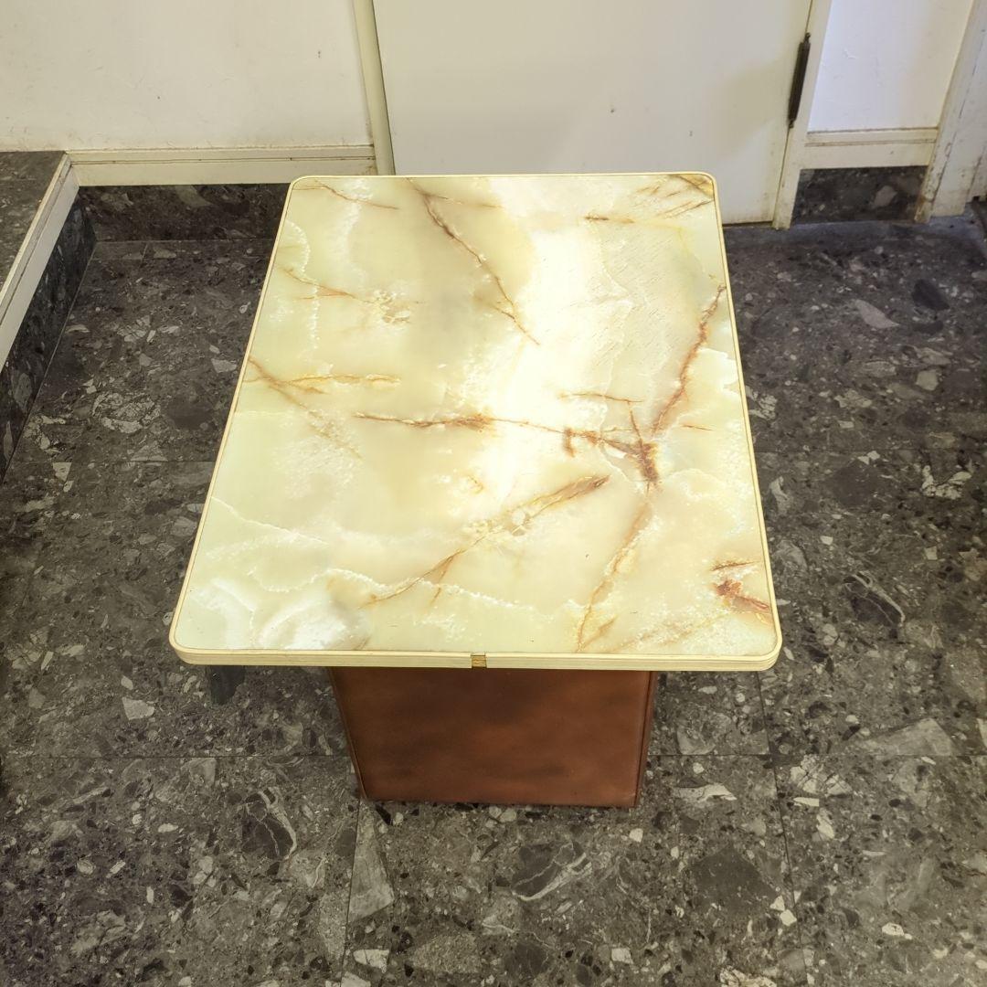 昭和レトロポップテーブル　ローテーブル　スペースエイジ　大理石柄テーブル