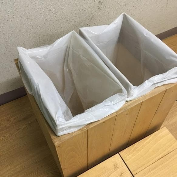 【引取可能】分別ゴミ箱 20L×2袋対応ハンドメイドアンティーク風ダストボックス