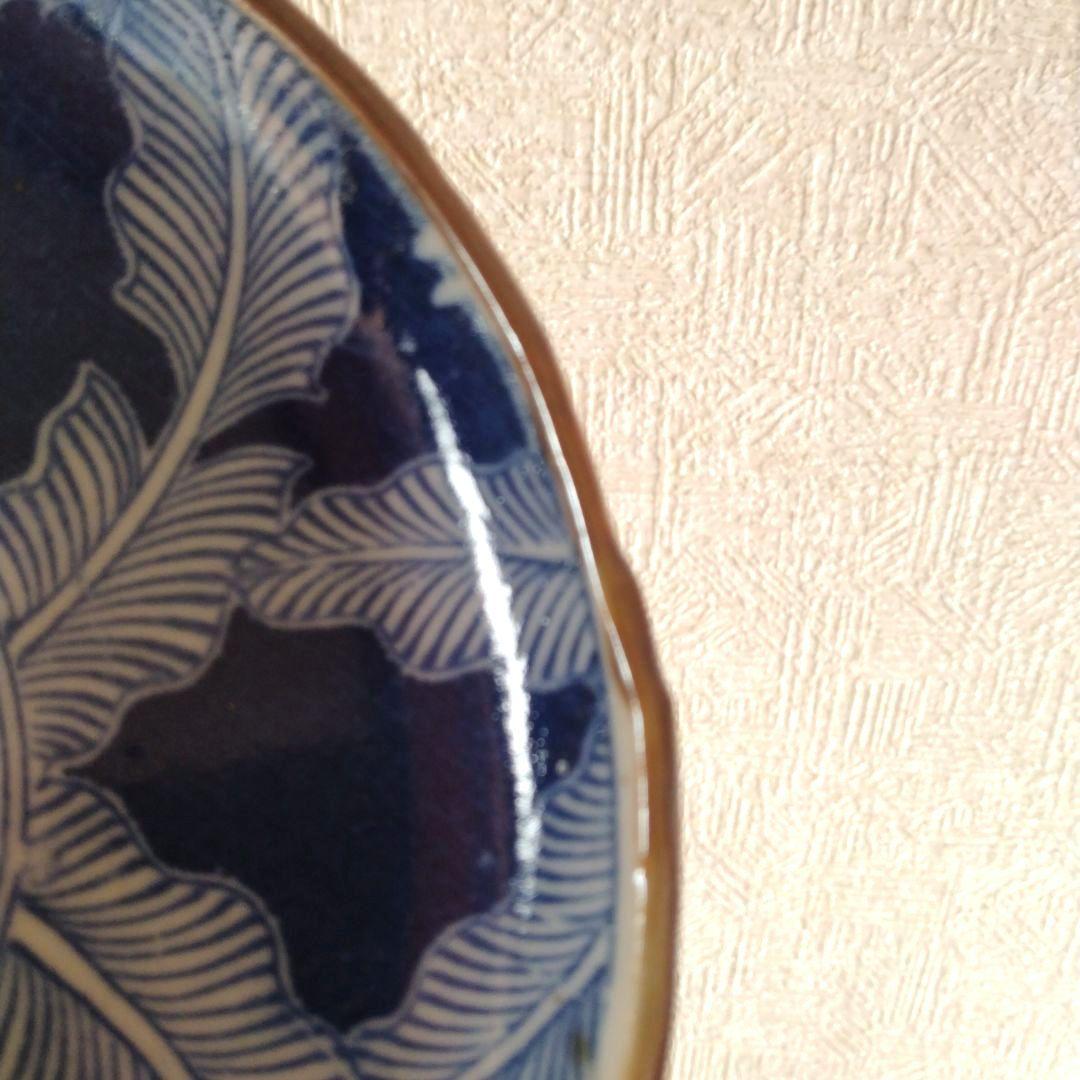 古伊万里明治印判芭蕉文平皿五客