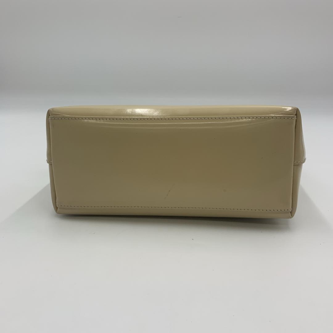 GUCCI グッチ ハンドバッグ トートバッグ エナメル ポーチ付き ベージュ