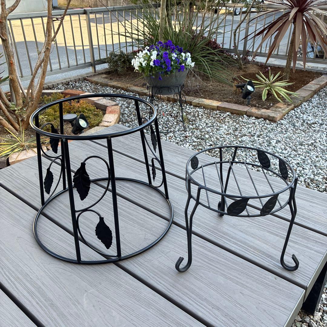 【玉もね様お取り置き】アイアン プランター台 葉のデザイン　4個セット