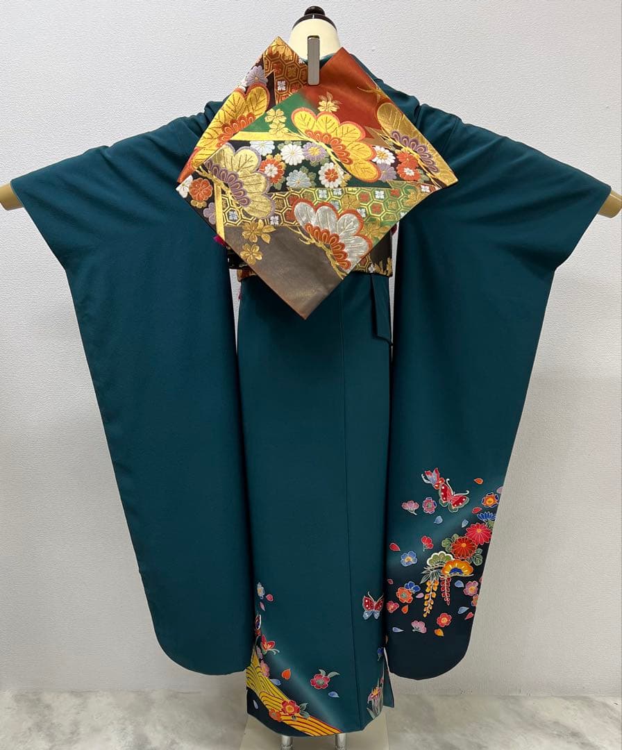 振り袖　フルセット　長襦袢付　落款入り　成人式　手描き　689