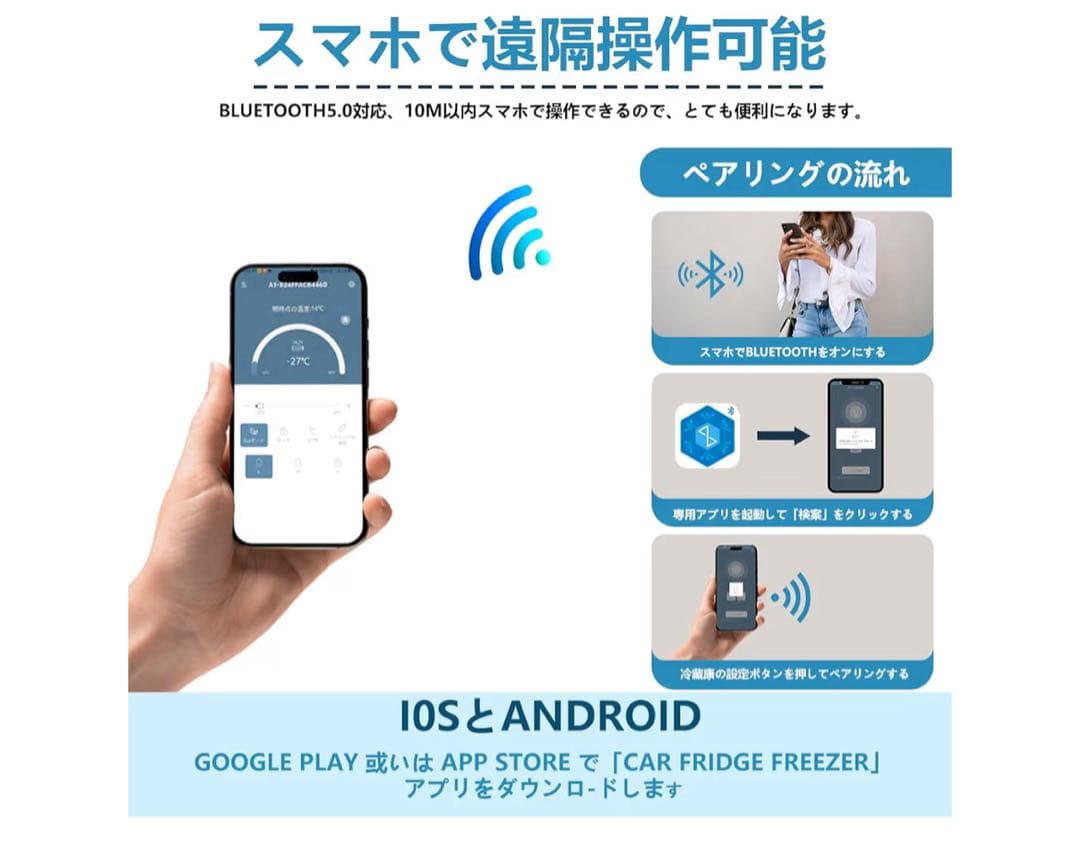 ポータブル冷蔵庫 デジタル操作パネル付き