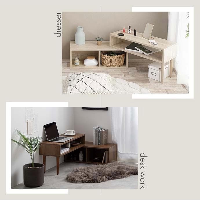 ローボード 棚 75〜133cm伸縮 角度調整 ナチュラル