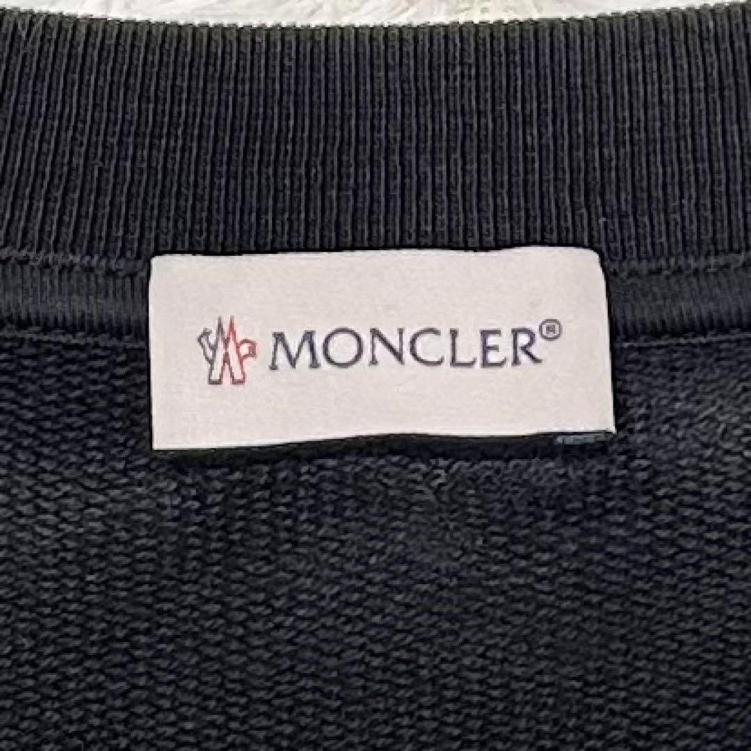 【人気】モンクレール レタリング サイドライン ロゴ トレーナー スウェット 黒