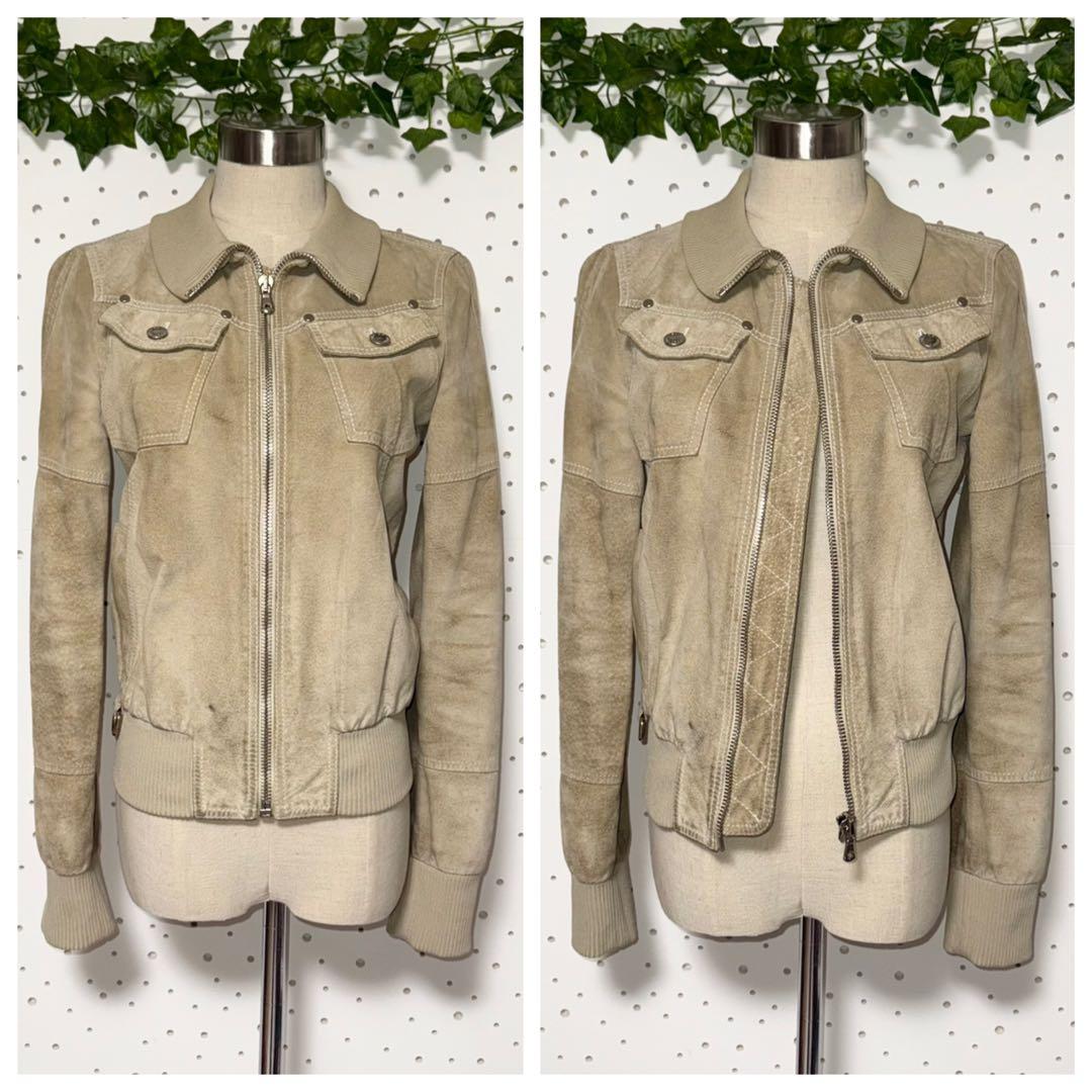 AI 本物 ドルチェ&ガッバーナ ダストウォッシュ加工 レザー ジャケット