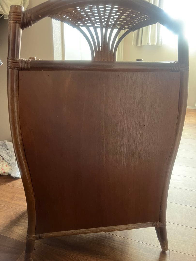 アンティーク✴︎ラタン3段チェスト かごめ編み