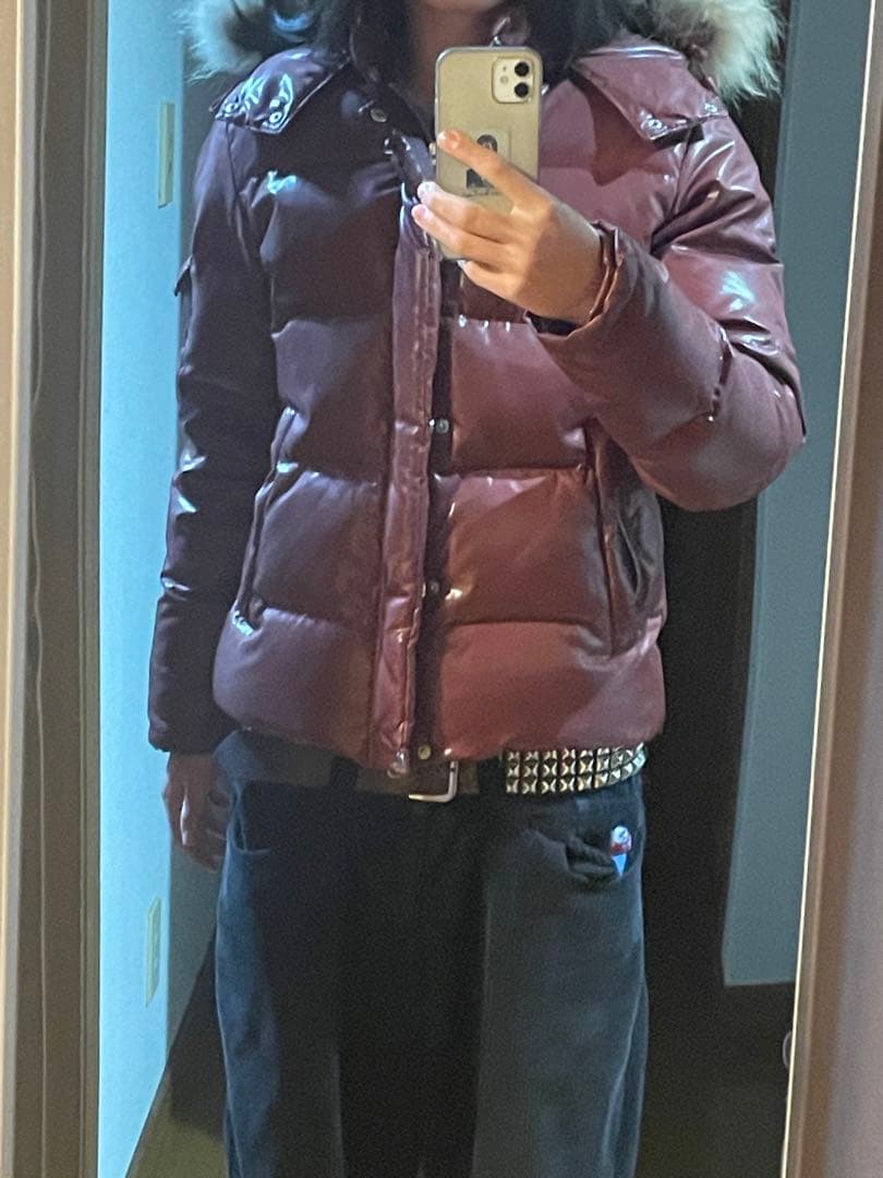 y2k 光沢 ファーダウン 短丈 お兄系　archive グランジ