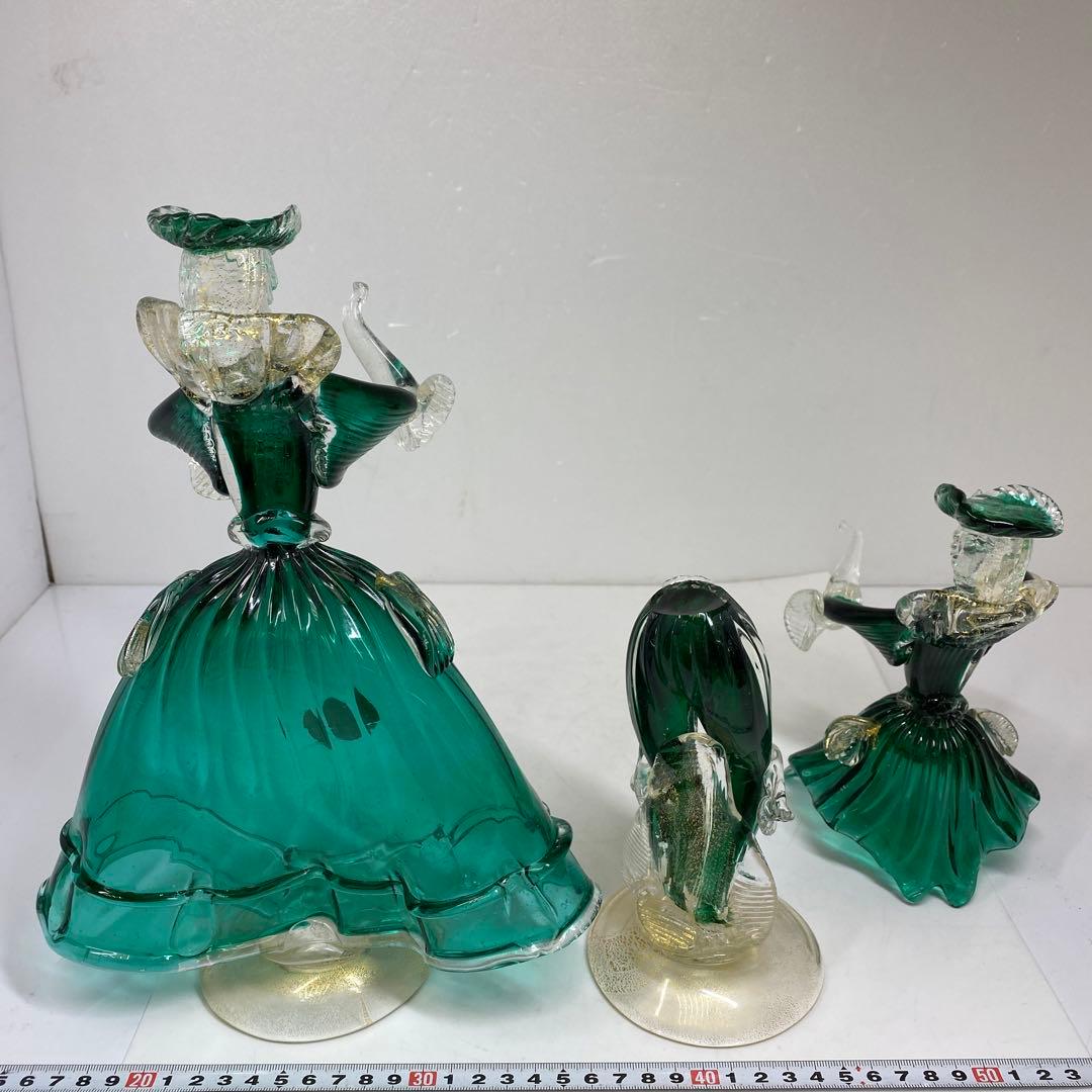 ムラーノガラス　一対　高さ30㎝　タカサ　東な7-0312①