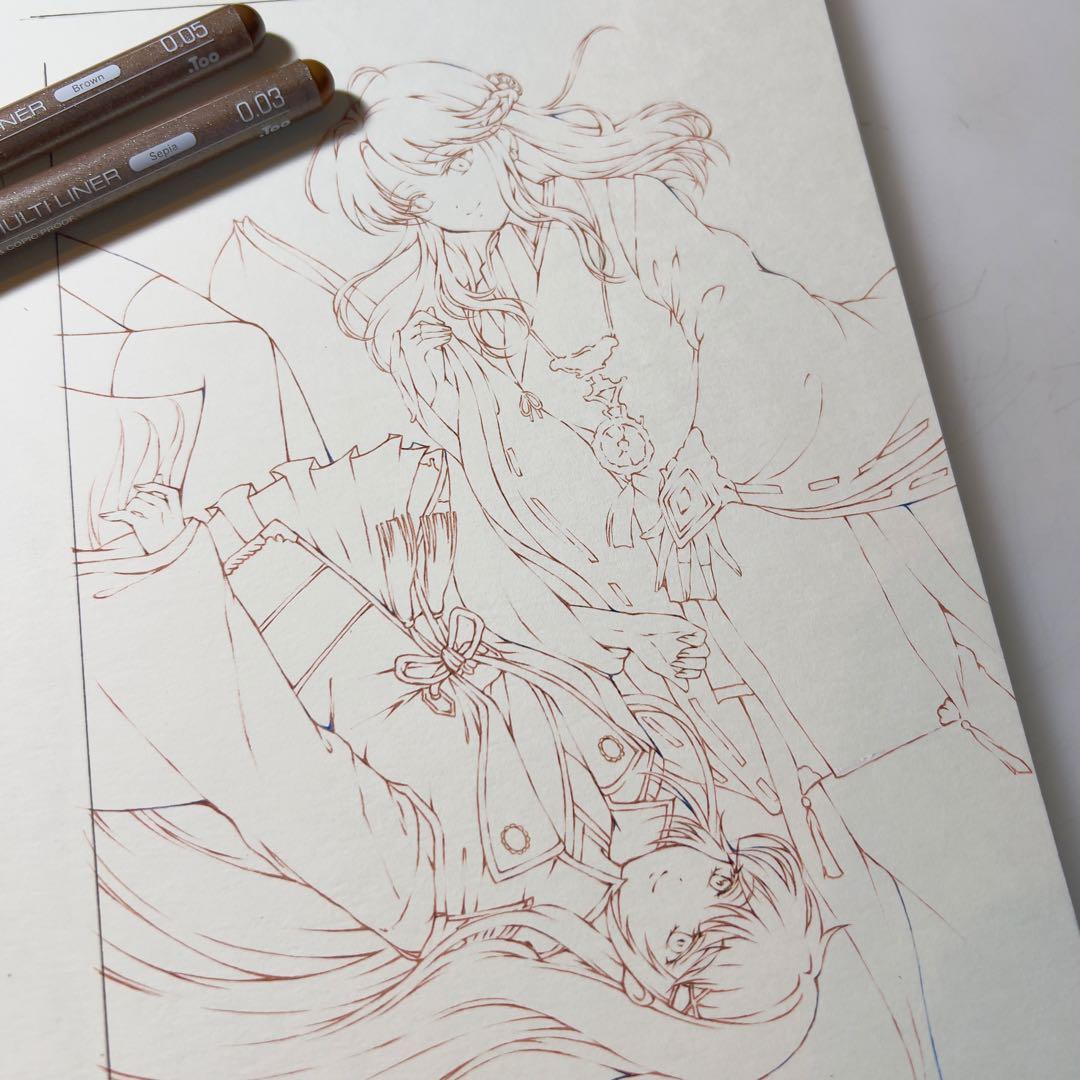 櫻様⭐︎手描きイラスト⭐︎オリジナル⭐︎原画⭐︎創作⭐︎アナログ⭐︎夢絵⭐︎コピック