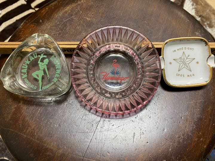 #10 50s ビンテージ 灰皿 ロカビリー 古着 ガラス バイカー