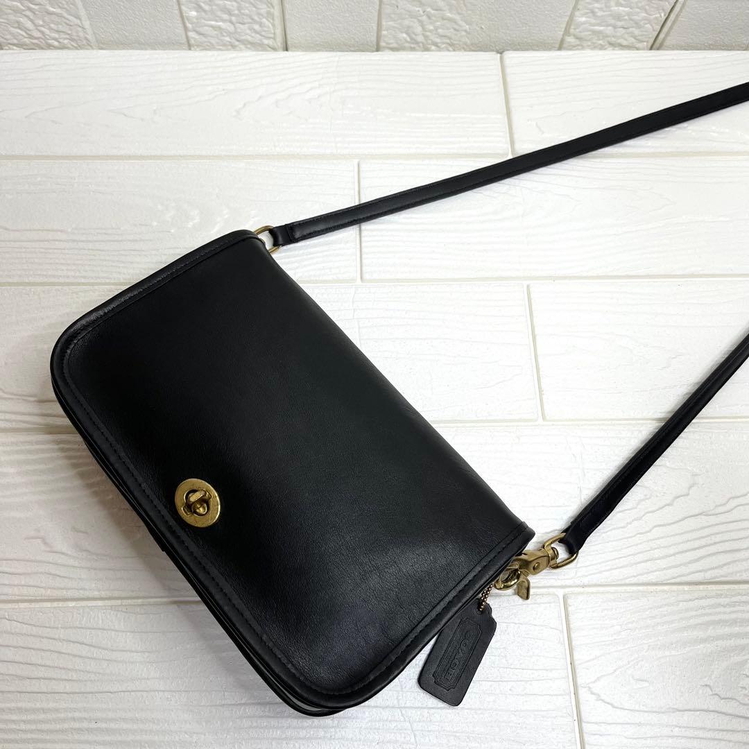 ✨極美品✨☘️COACH☘️✨ショルダーバッグ✨グラブタンレザー✨USA製✨ブラック