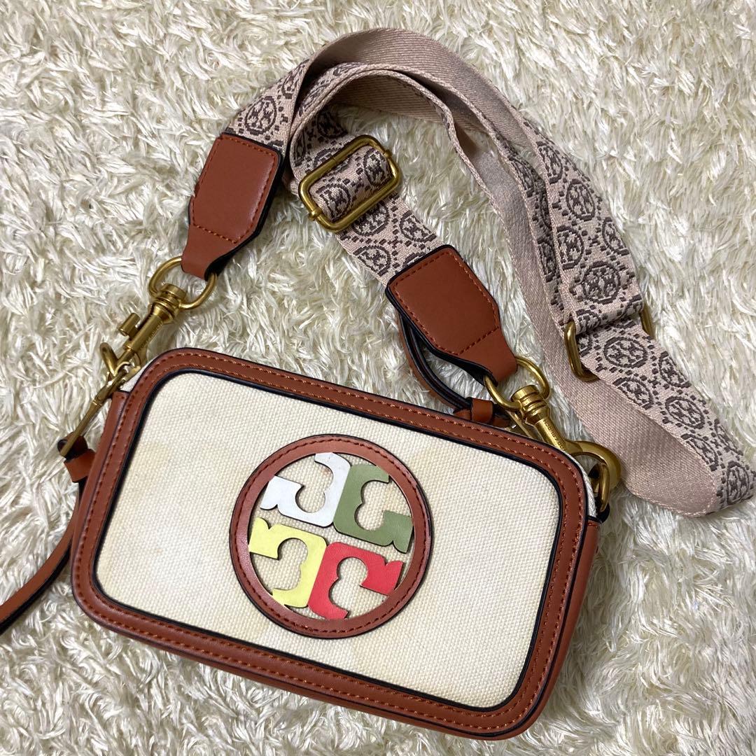 【極美品】トリーバーチ　フレミング　ショルダーバッグ　レザー　キャンバス