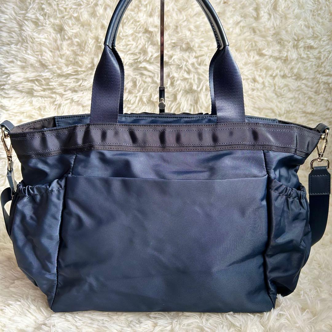 未使用　トッカ　完売品 DUAL RIBBON NYLON TOTEトートL 紺