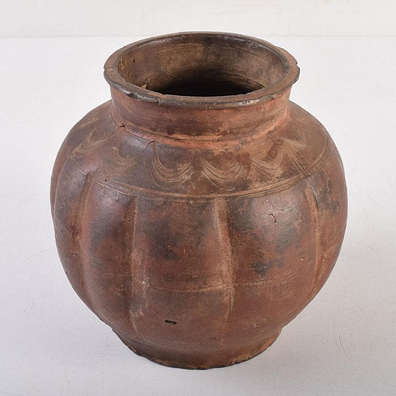 中国　古代　 土器　刻線文　壷　水甕　C　R8531