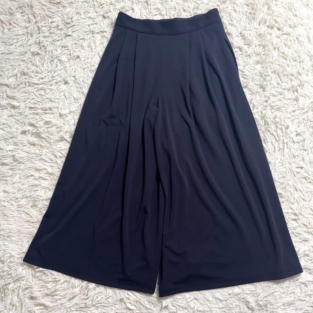 【近年美品✨】フォクシー　ガウチョパンツ ジャージー ワイド　ネイビー 40