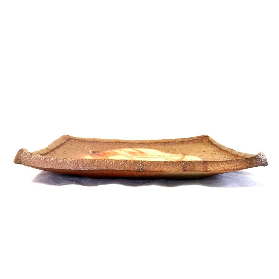 備前焼 四方皿 大皿 飾り皿 小西陶蔵作 供箱付 AB3