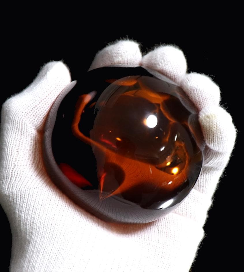 バカラ 激レア 高級 シリウスボウル 琥珀色 水晶玉 クリスタルガラス製