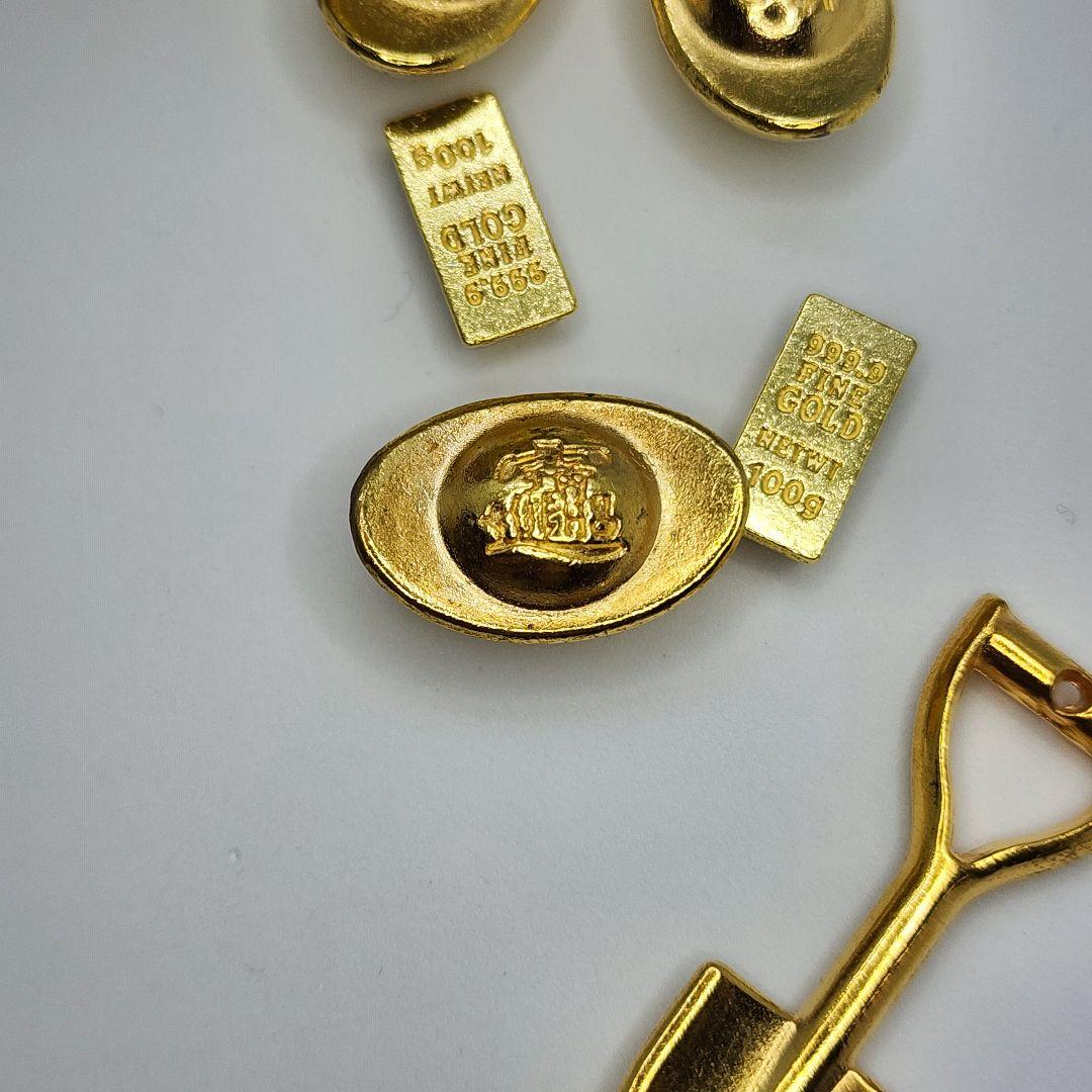 【金運爆上げ】真鍮製 開運風水アイテム一式／元宝・金塊・銭・そろばんアバカス付き
