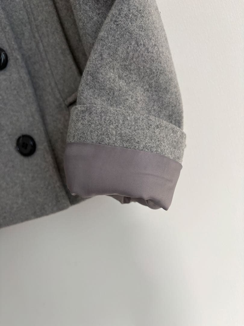 Max & Coグレー ウール ピーコート ダブルブレスト