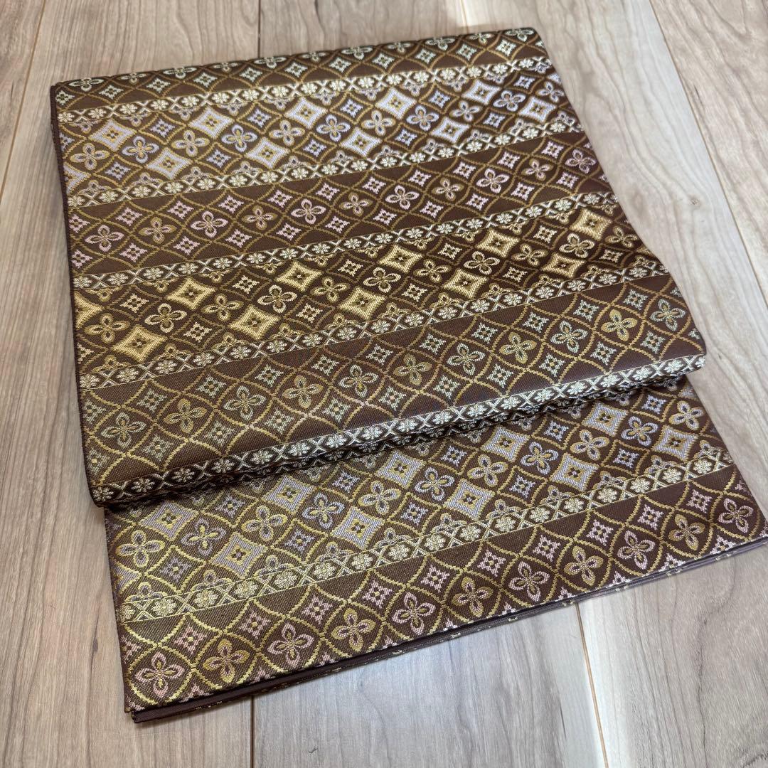 超美品　西陣織 箔屋清兵衛 六通柄　袋帯 正絹 逸品　正絹　現代　着物　455